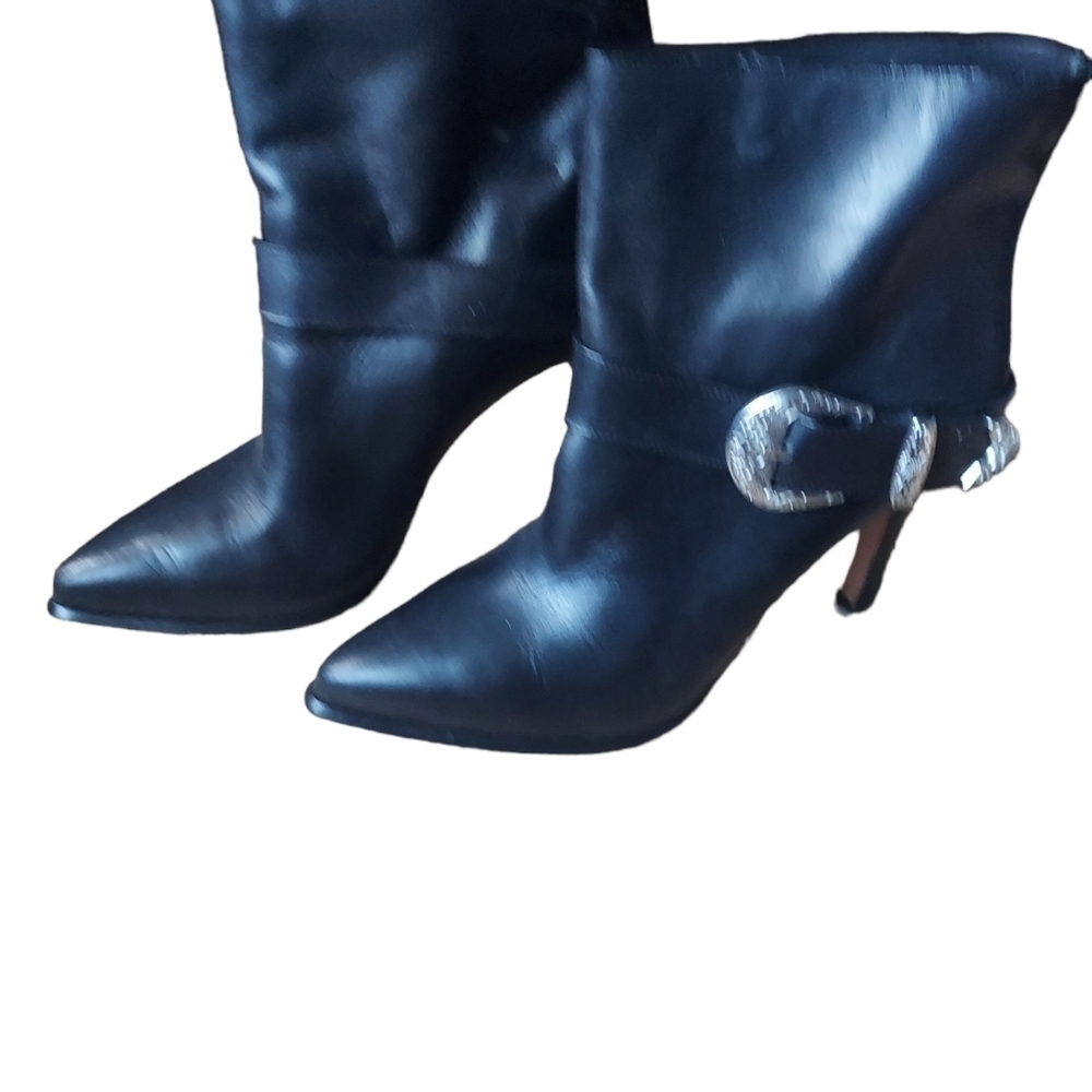 8.5 Paige Holly Women's Ankle Bootie Boots Size Black Leather Boots - Picture 14 of 15